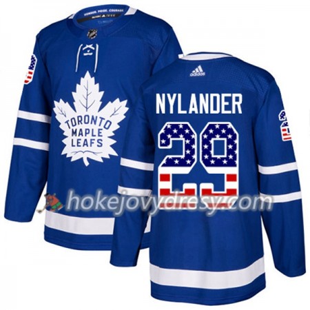 Pánské Hokejový Dres Toronto Maple Leafs William Nylander 29 2017-2018 USA Flag Fashion Modrá Adidas Authentic